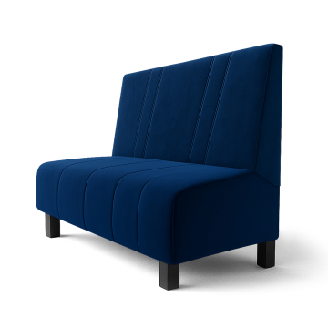 Fischer F | Gastrobank | B:H 120 x 100 cm | Blå | Skævt Stribet | Fløjl