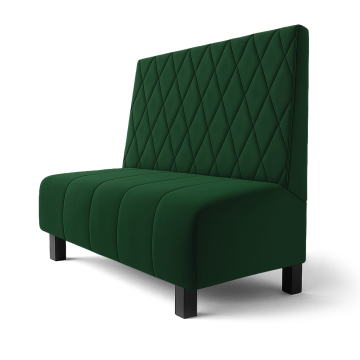 Fischer F | Gastrobank | B:H 120 x 100 cm | Mørkegrøn | Rhombus | Samt