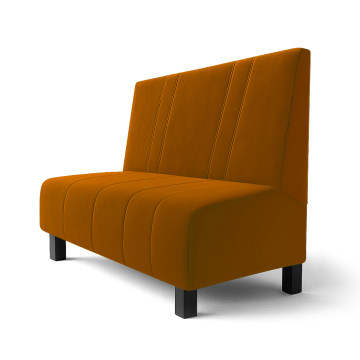 Fischer F | Gastrobank | B:H 120 x 100 cm | Orange | Skrå Stribet | Samt