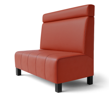 Fischer F | Gastrobank | B:H 120 x 100 cm | Rød | Hovedstøtte | Læder