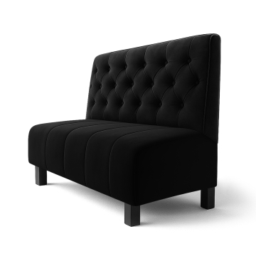 Fischer F | Restaurangbänk | B:H 120 x 100 cm | Svart | Chesterfield | Sammet