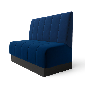 Fischer S | Gastrobank | B:H 120 x 100 cm | Blauw | Diep Gestreept | Fluweel