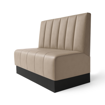 Fischer S | Gastrobank | B:H 120 x 100 cm | Taupe | Diep Gestreept | Leer