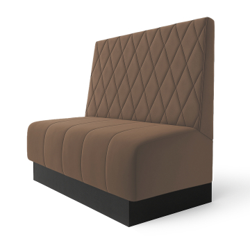 Fischer S | Gastrobank | B:H 120 x 120 cm | Taupe | Raute | Samt