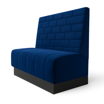 Fischer S | Gastrobank | B:H 120 x 90 cm | Blau | Stein | Samt