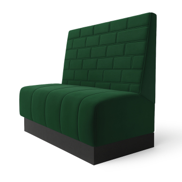 Fischer S | Gastrobank | B:H 120 x 90 cm | Dunkel Grün | Stein | Samt