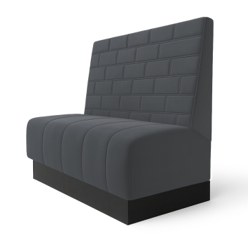 Fischer S | Gastrobank | B:H 120 x 90 cm | Grau | Stein | Samt