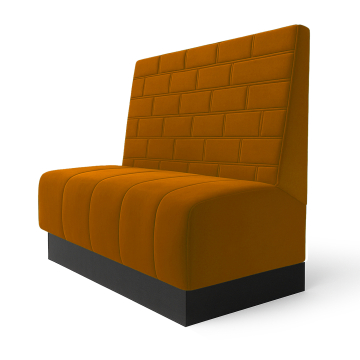 Fischer S | Gastrobank | B:H 120 x 90 cm | Orange | Stein | Samt