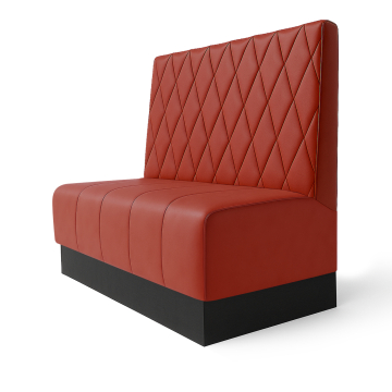 Fischer S | Gastrobank | B:H 120 x 90 cm | Rot | Raute | Leder