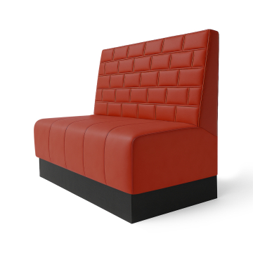 Fischer S | Gastrobank | B:H 120 x 90 cm | Rot | Stein | Leder