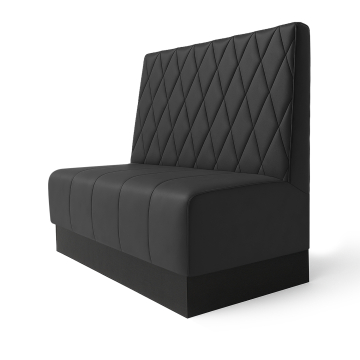 Fischer S | Gastrobank | B:H 120 x 90 cm | Schwarz | Raute | Leder