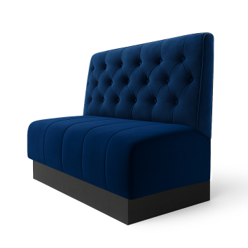 Fischer S | Panca da ristorante | L:A 120 x 100 cm | Blu | Chesterfield | Velluto