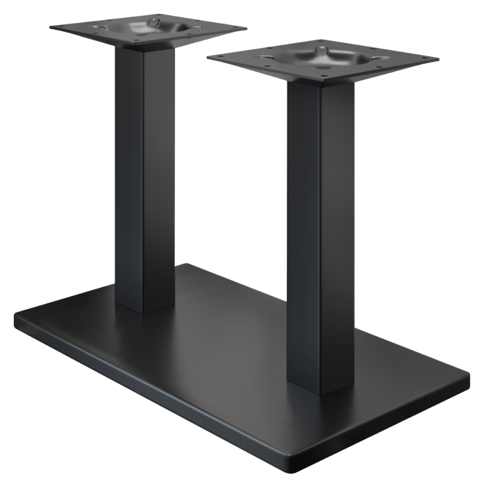 MADRID | Bistro dobbelt bordstel | Sort | Højde: 72 cm | Søjle: 8 x 8 cm | Fod: 40 x 70 cm