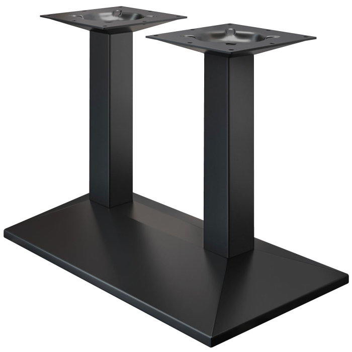 PALMA | Bistro dobbelt bordstel | Sort | B:D 40 x 73 cm | Søjle: 6 x 76 cm