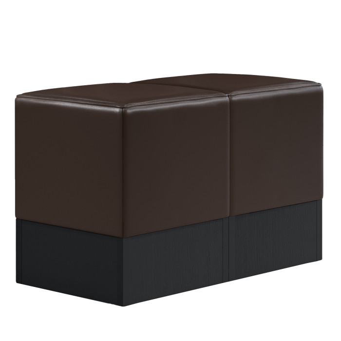 CUBO | Set pouf | Marrone | Pelle