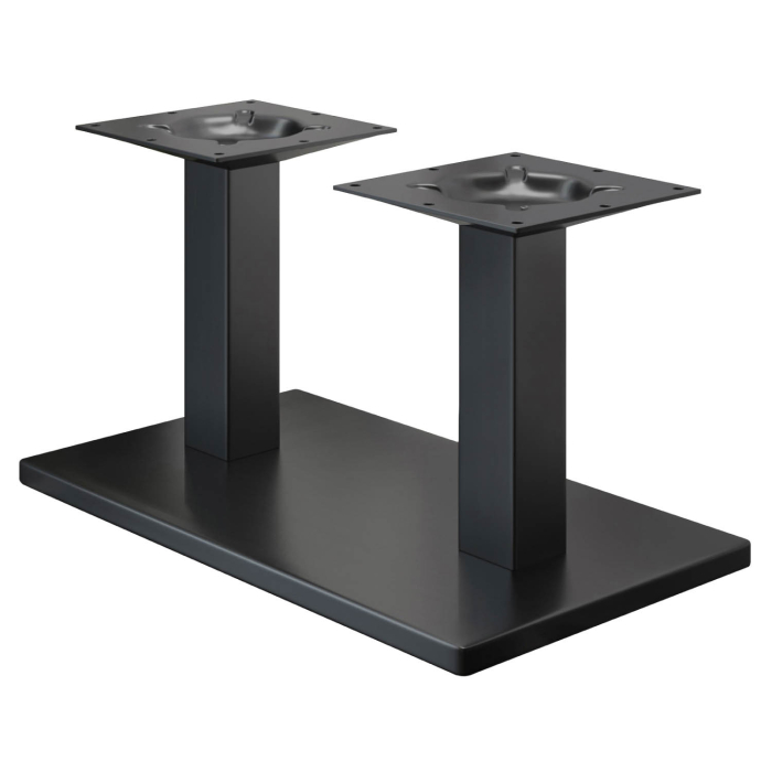 MADRID | Bistro Lounge Dobbel Bordramme | Svart | Høyde: 36 cm | Søyle: 8 x 8 cm | Bunn: 40 x 70 cm