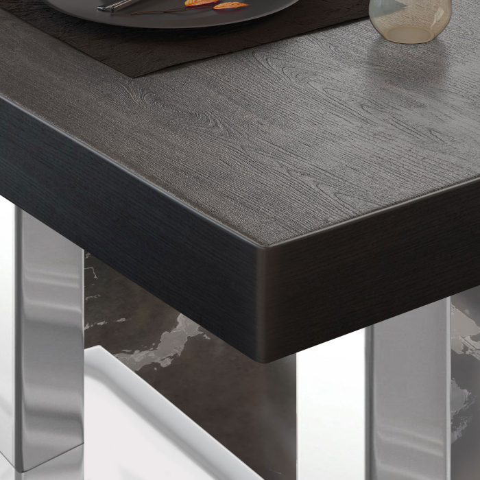 BM | Bistro salongbord | B:D:H 130 x 80 x 41 cm | Wenge / rustfritt stål