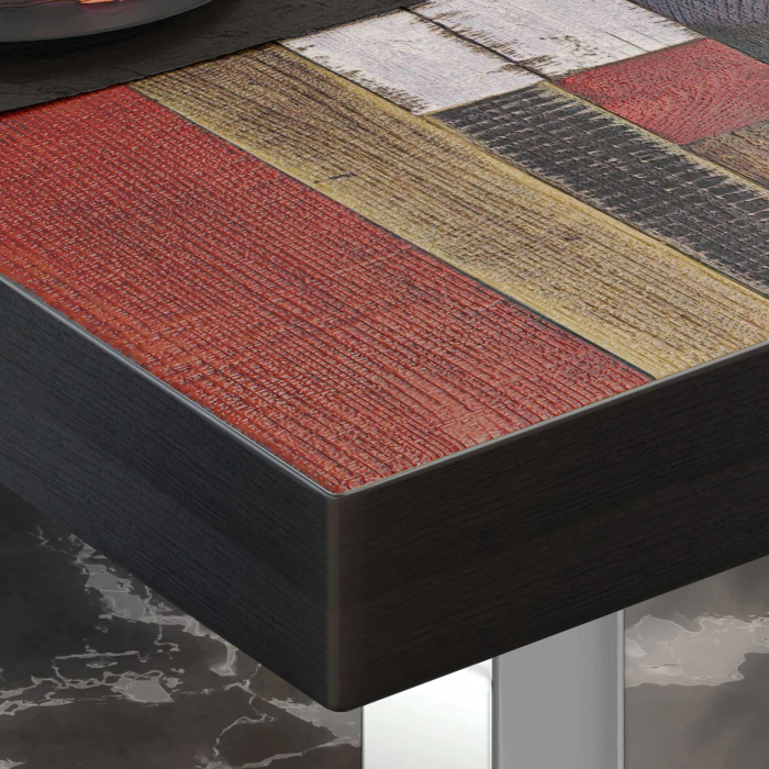 BM | Tavolo da salotto Bistro | L:P:H 60 x 60 x 41 cm | Colore vintage / acciaio inox
