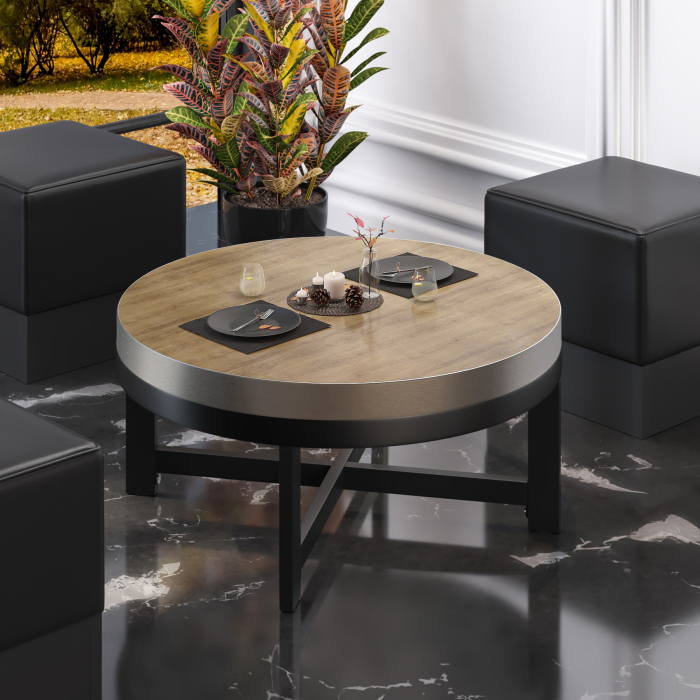 BO | Bistro Lounge Table | Ø80xH34cm | 50mm | Eg/ Sort