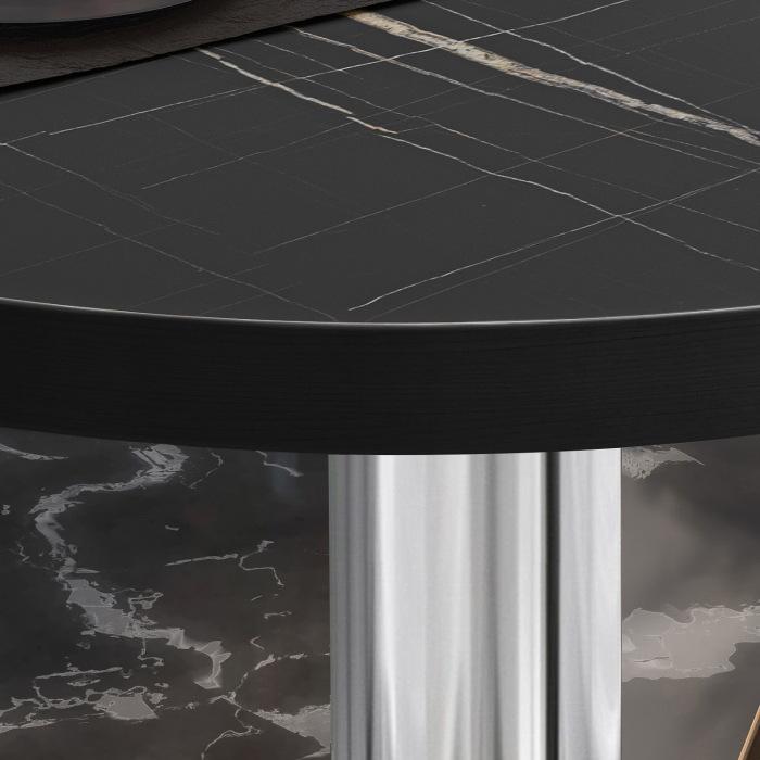BML | Tavolo lounge Bistro | Ø:H 70 x 38,5 cm | Marmo nero / acciaio inox BML | Tavolo lounge Bistro | Ø:H 70 x 38,5 cm | Marmo nero / acciaio inox