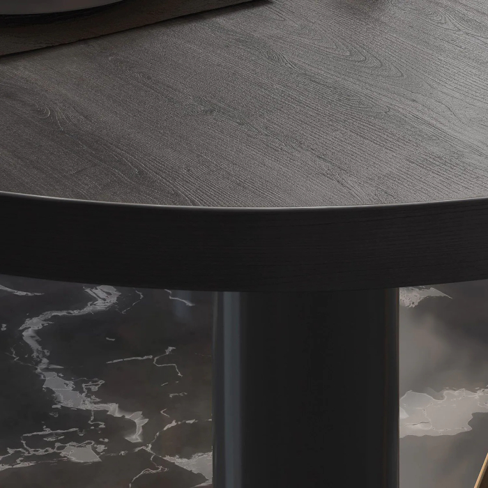 BML | Tavolo lounge Bistro | Ø:H 70 x 38,5 cm | Wengé / Nero