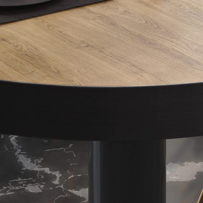 BN | Bistro salongbord | Ø:H 80 x 36 cm | Eik / Sort
