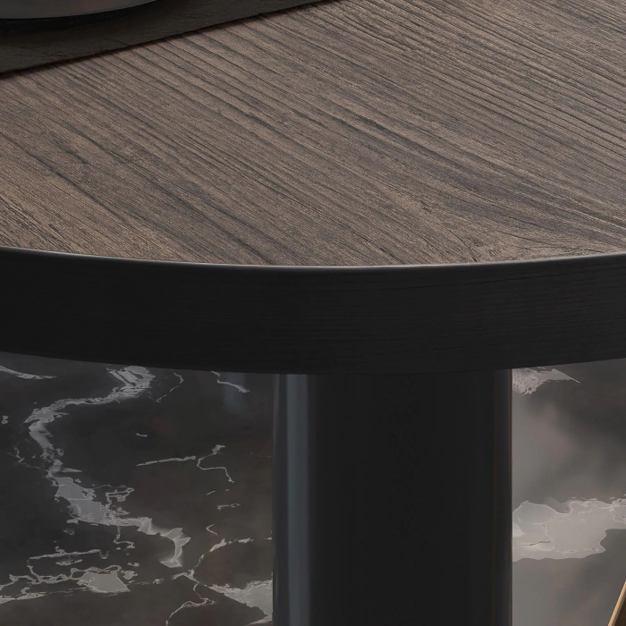 BML | Bistro salongbord | Ø:H 80 x 38,5 cm | Lys Wenge / Svart