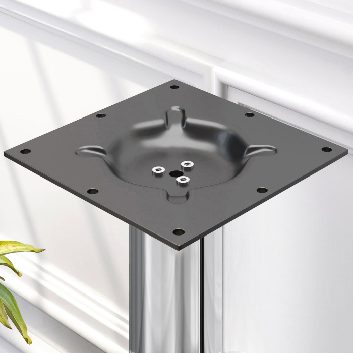 BML | Bistro-loungebord | Ø:H 80 x 39 cm | Hvid marmor / rustfrit stål