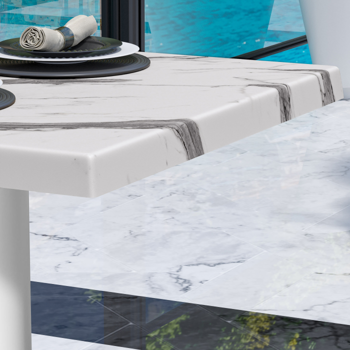 WAP | 31259 | W:D:H 60 x 60 x 109 cm | White marble
 / White | Quadratisch | Klappbar