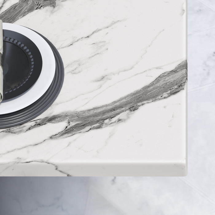 WAP | 31259 | W:D:H 60 x 60 x 109 cm | White marble
 / White | Quadratisch | Klappbar