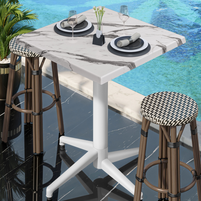 WAP | 31259 | W:D:H 60 x 60 x 109 cm | White marble
 / White | Quadratisch | Klappbar