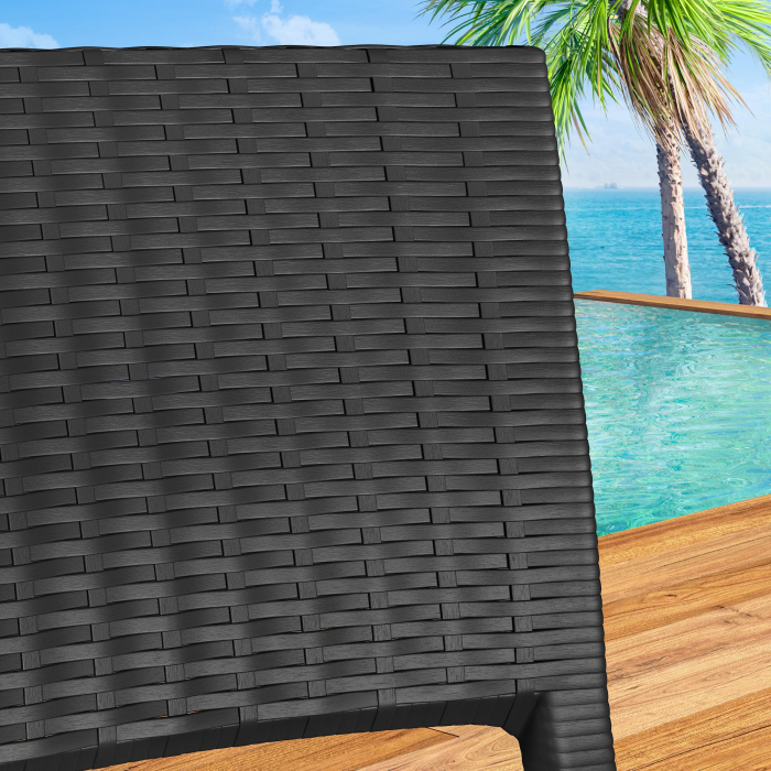 OLIVIA | Sedia bistrot in rattan | Nero | Plastica OLIVIA | Sedia bistrot in rattan | Nero | Plastica