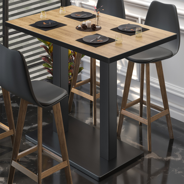 BM | Bistro Ståbord | 110 x 60 x 108 cm | Rektangulär | Svart kant | Ek / Svart