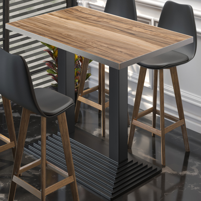 BPY | Bistro Högt bord | 110 x 60 x 112 cm | Rostfri kant | Fyrkantig | Sheesham / Svart BPY | Bistro Högt bord | 110 x 60 x 112 cm | Rostfri kant | Fyrkantig | Sheesham / Svart