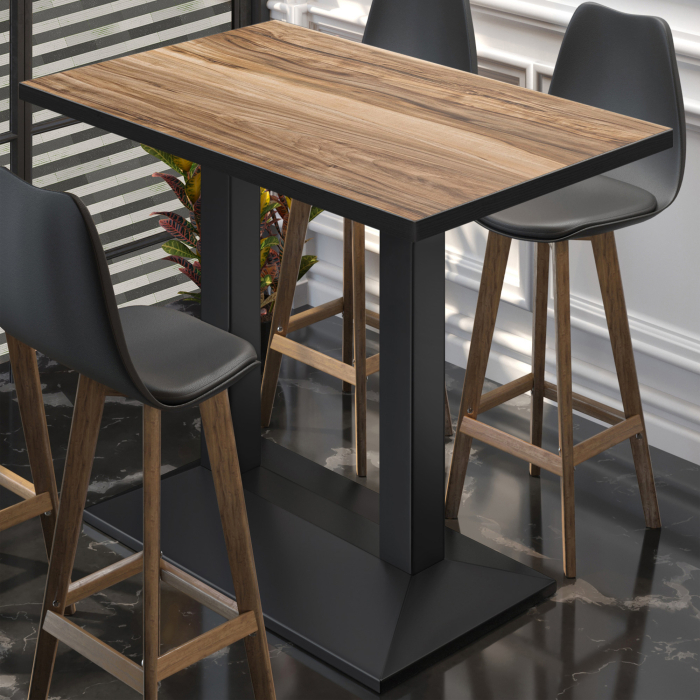 BPA | Stół bistro | 110 x 60 x 112 cm | Czarny brzeg | Prostokątny | Sheesham / Czarny BPA | Stół bistro | 110 x 60 x 112 cm | Czarny brzeg | Prostokątny | Sheesham / Czarny
