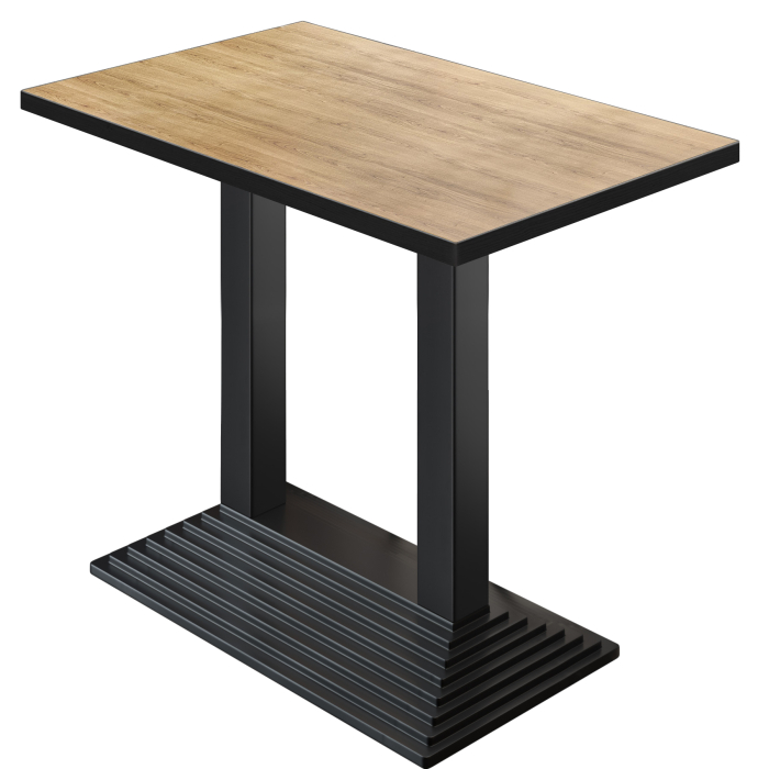 BPY | Mesa alta de bistró | 120 x 70 x 112 cm | Borde negro | Rectangular | Roble / Negro BPY | Mesa alta de bistró | 120 x 70 x 112 cm | Borde negro | Rectangular | Roble / Negro