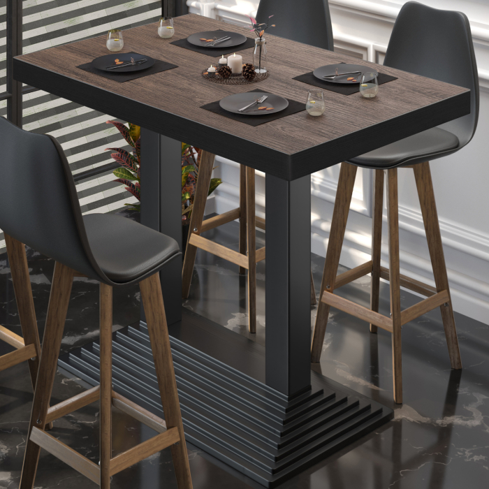 BPY | Bistro Stehbord | 120 x 70 x 114 cm | Svart kant | Rekktangulær | Lys Wenge / Svart BPY | Bistro Stehbord | 120 x 70 x 114 cm | Svart kant | Rekktangulær | Lys Wenge / Svart