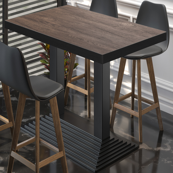 BPY | Bistro Stehbord | 120 x 70 x 114 cm | Svart kant | Rekktangulær | Lys Wenge / Svart BPY | Bistro Stehbord | 120 x 70 x 114 cm | Svart kant | Rekktangulær | Lys Wenge / Svart
