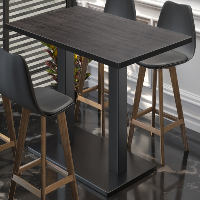 BM | Bistro Stehbord | 130 x 80 x 108 cm | Rektangulær | Svart kant | Wenge / Svart BM | Bistro Stehbord | 130 x 80 x 108 cm | Rektangulær | Svart kant | Wenge / Svart