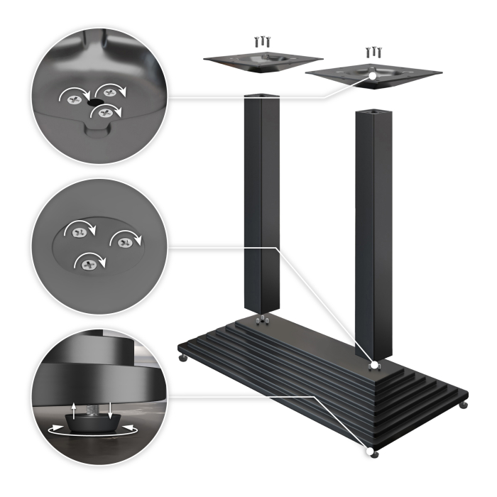 BPY | Bistro Standing Table | 130 x 80 x 112 cm | Black Edge | Rectangular | Sheesham / Black