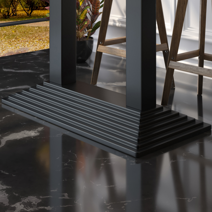BPY | Bistro Standing Table | 130 x 80 x 112 cm | Black Edge | Rectangular | Sheesham / Black