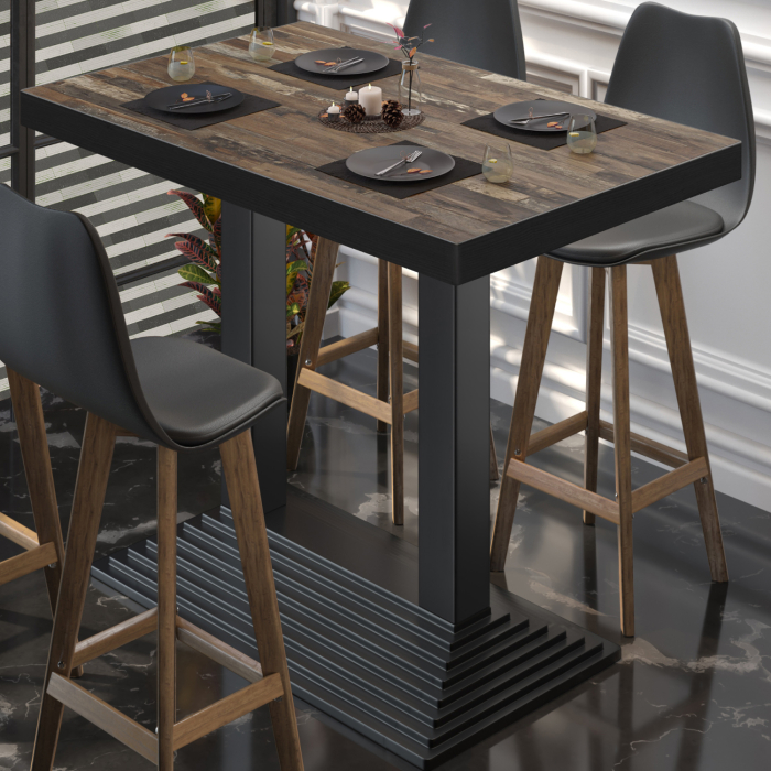 BPY | Bistro Høybord | 130 x 80 x 114 cm | Svart kant | Rektangulær | Vintage Old / Svart BPY | Bistro Høybord | 130 x 80 x 114 cm | Svart kant | Rektangulær | Vintage Old / Svart