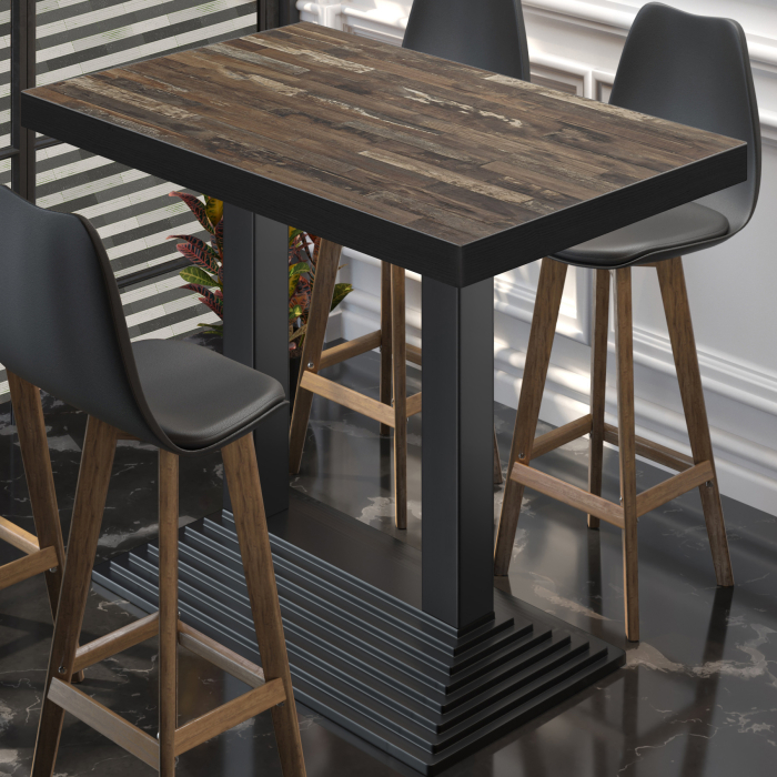BPY | Bistro Høybord | 130 x 80 x 114 cm | Svart kant | Rektangulær | Vintage Old / Svart BPY | Bistro Høybord | 130 x 80 x 114 cm | Svart kant | Rektangulær | Vintage Old / Svart