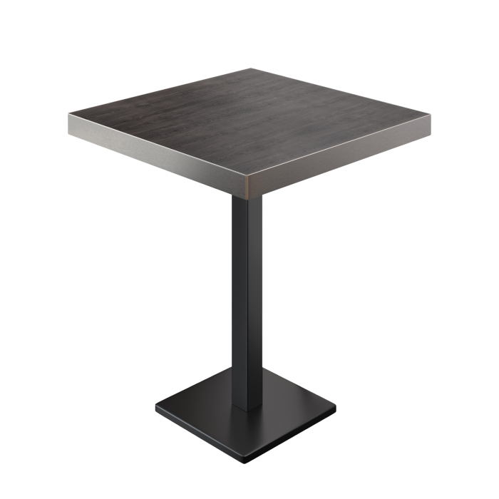 BM | Bistro Ståbord | 70 x 70 x 110 cm | Fyrkantig | Rostfritt stålkant | Wenge / Svart