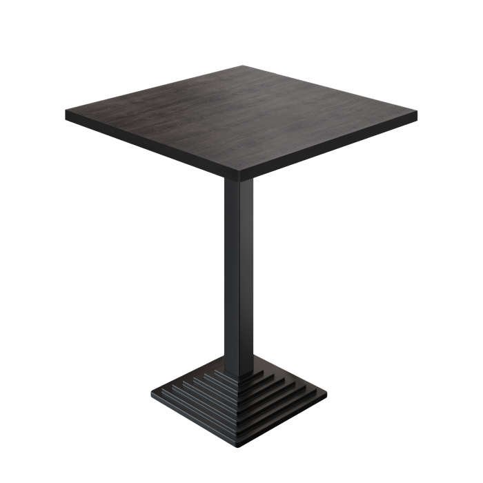 BPY | Bistro Stehtisch | 70 x 70 x 112 cm | Schwarzer Rand | Quadratisch | Wenge / Schwarz