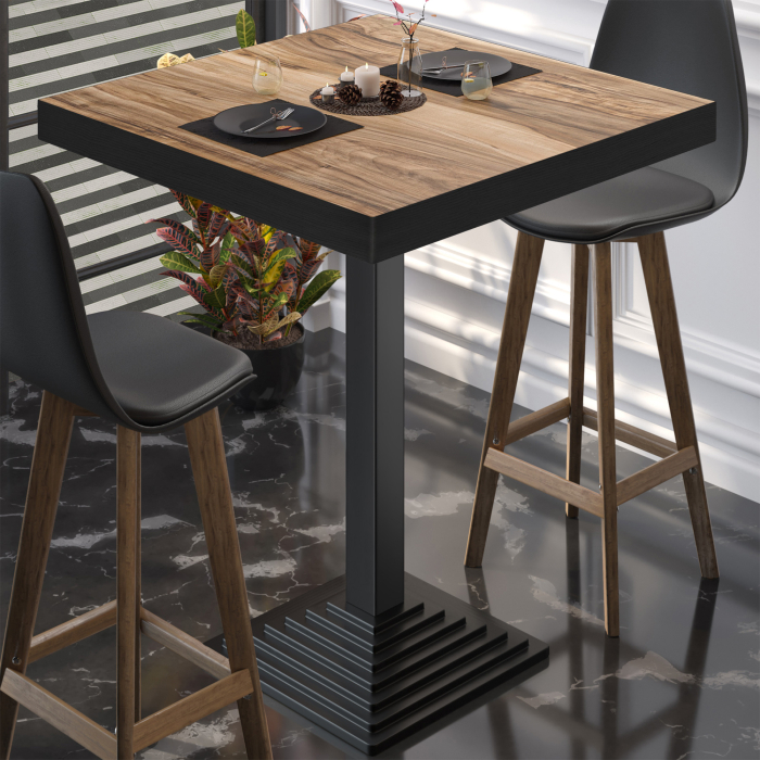 BPY | Bistro Pöytä | 70 x 70 x 114 cm | Musta Reuna | Neliömäinen | Sheesham / Musta BPY | Bistro Pöytä | 70 x 70 x 114 cm | Musta Reuna | Neliömäinen | Sheesham / Musta