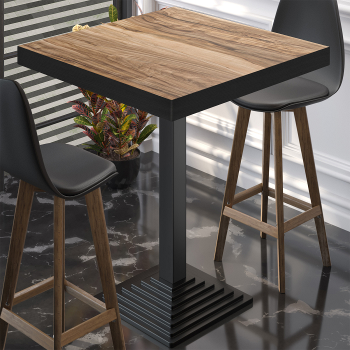 BPY | Bistro Pöytä | 70 x 70 x 114 cm | Musta Reuna | Neliömäinen | Sheesham / Musta BPY | Bistro Pöytä | 70 x 70 x 114 cm | Musta Reuna | Neliömäinen | Sheesham / Musta