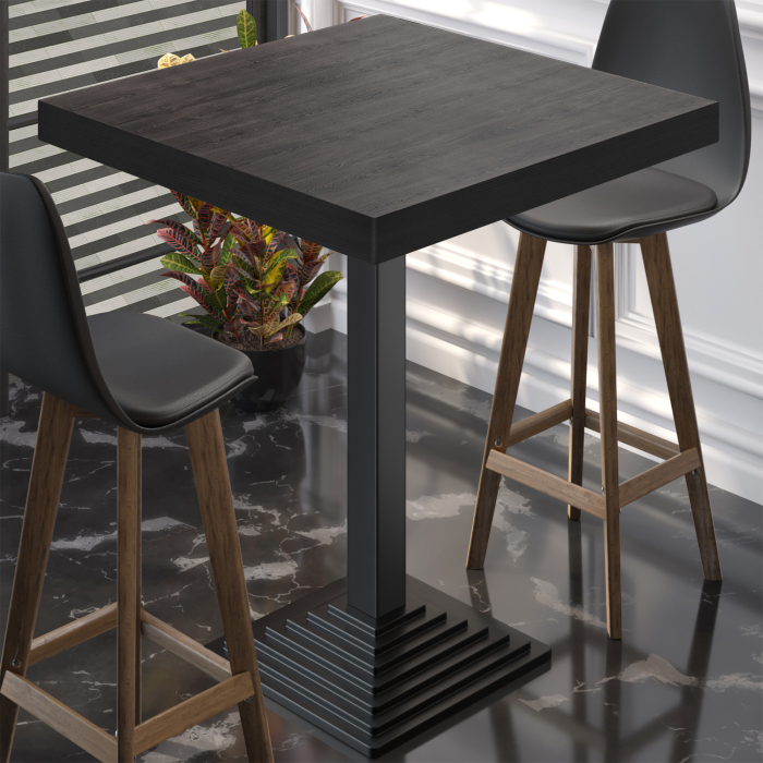 BPY | Bistro Standing Table | 70 x 70 x 114 cm | Black Edge | Square | Wenge / Black