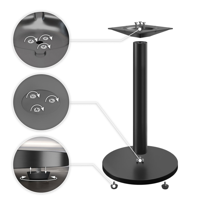 BN | Bistro Stehtisch | Ø 80 x 110 cm | Svart kant | Rund | Hvit marmor / Svart BN | Bistro Stehtisch | Ø 80 x 110 cm | Svart kant | Rund | Hvit marmor / Svart