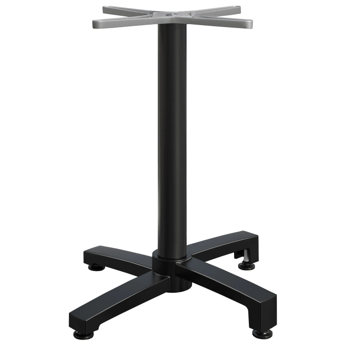 BENICIO | Base tavoli alti | Alluminio nero | 4 piedi: Ø 69 cm | Colonna 6 x 109 cm